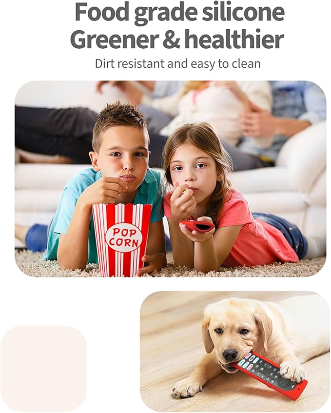 6.2 Inch Silicone Cover for Amazon Universal Toshiba FireTVs Remote Case Compatible with 6 Shortcut Buttons Remote/Fire TV Stick 4K Max 2nd Anti-Slip Case Sleeve(Red)