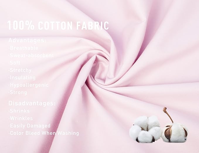 Sunflower Body Pillowcase 100% Cotton Long Pillow Cover/Case Envelope Closure 1 Pack, 21×54 inches Light Pink, Soft and Breathable