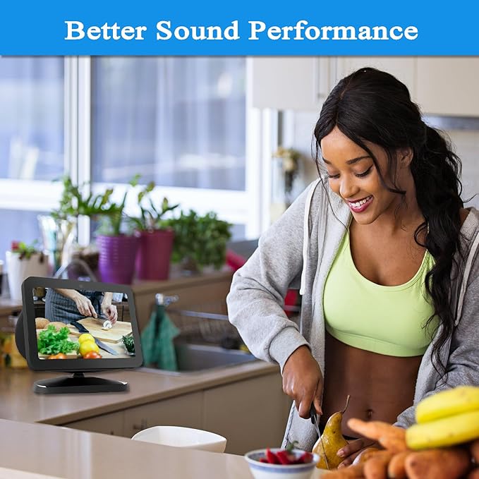 Adjustable Stand for All-new Echo Show 8 (3rd Gen, 2023 release), Smart Display Magnetic Stand Mount Compatible with Echo Show 8 (3rd Gen), with 360 Degree Rotation Tilt and Anti-Slip Base (Black)