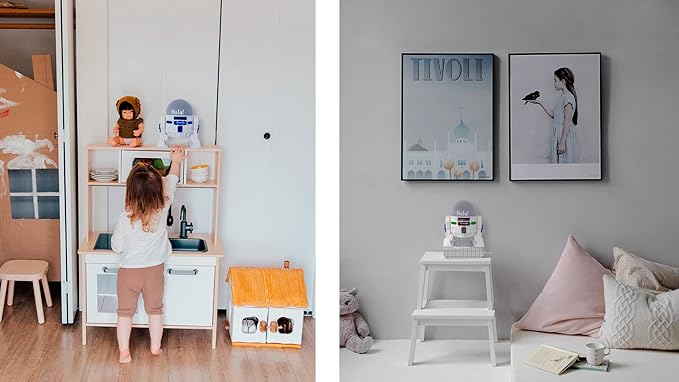 Android Rus-T1 Stand Speaker Compatible with Alexa Echo Dot 3 Gen, 4 Gen, 5 Gen, HomePod mini, Google Home Mini/Nest Mini y genericos (White/Blue)