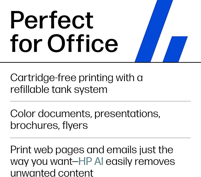 HP Smart Tank 7602 Wireless All-in-One Ink Tank Printer, Scanner, Copier with 2 years of ink included, Best-for-home office, Refillable, AI-enabled (28B98A)