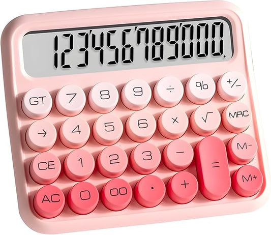 Pink Calculator 12-Digit Large LCD Display Calculator with Big Buttons, School, and Home Use,The Best Choice for Gifts