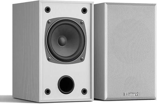 30W*2 Passive Bookshelf Speakers for Record Players and Home Theater Systems, Midrange and High-Frequency Stereo Speakers, Indoor Rear Surround Speakers, Requires a Receiver or Amplifier,White