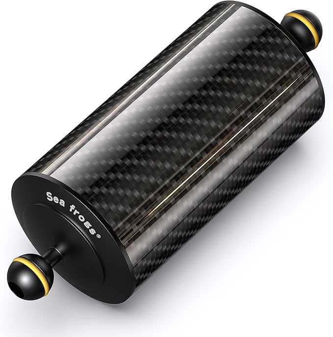 Sea frogs Carbon Fiber Float Arm D80mm, 8'', for Ultralight, Aquatic Arm, Buoyancy Provided 600g, Underwater Camera System Diving Tray Video Light/Strobe GA-10