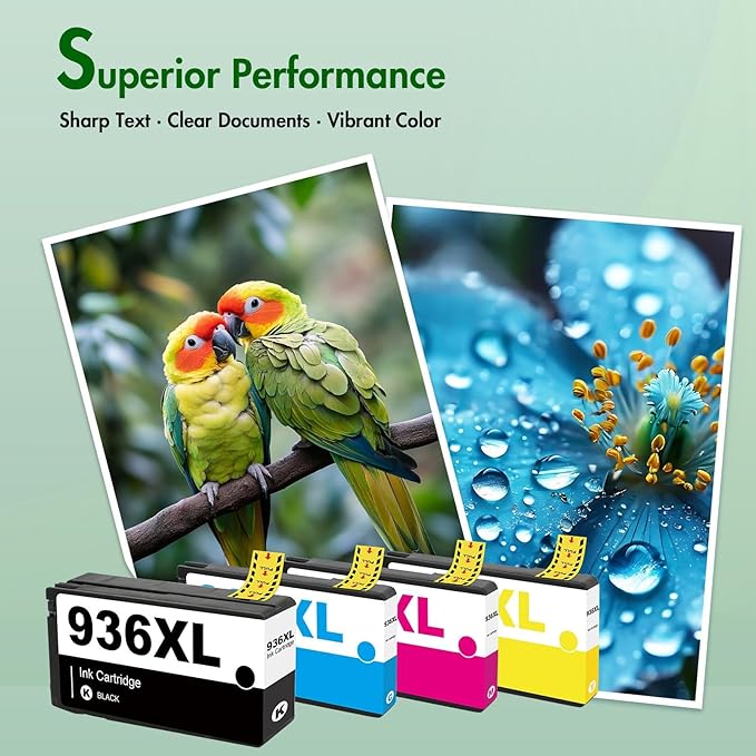 936XL 936e Ink Cartridges Combo Pack: Replacement for HP 936XL 936 Combo Pack for HP OfficeJet Pro 9120e Series 9125e 9122e 9128e 9120b 9130b 9130e 9135e 9730e Printer（4 Pack）