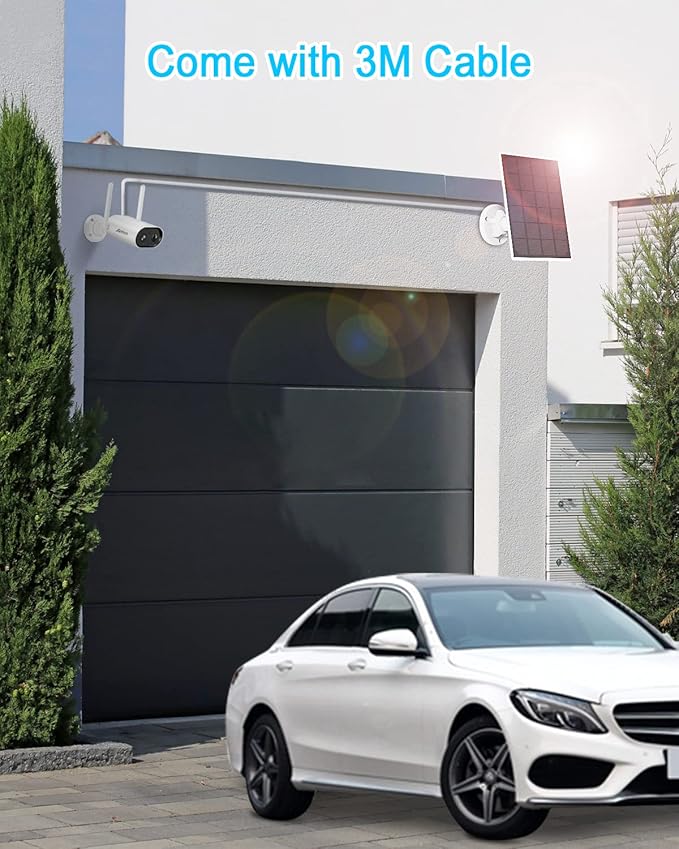 ANRAN 3W Solar Panel with 3M Micro USB & Type-C Port Cable, Compatible with Rechargeable Battery Powered Security Cameras CCTV Cameras, IP65 Waterproof, 360°Adjustable Mounting, Outdoor