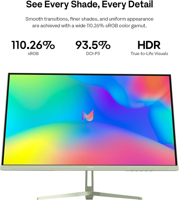 Pixio PX279 Wave Mint Green 27 inch 240Hz Refresh Rate FHD 1080p Resolution Fast IPS Panel 1ms GTG Resonse Time Gaming Monitor with Adaptive Sync