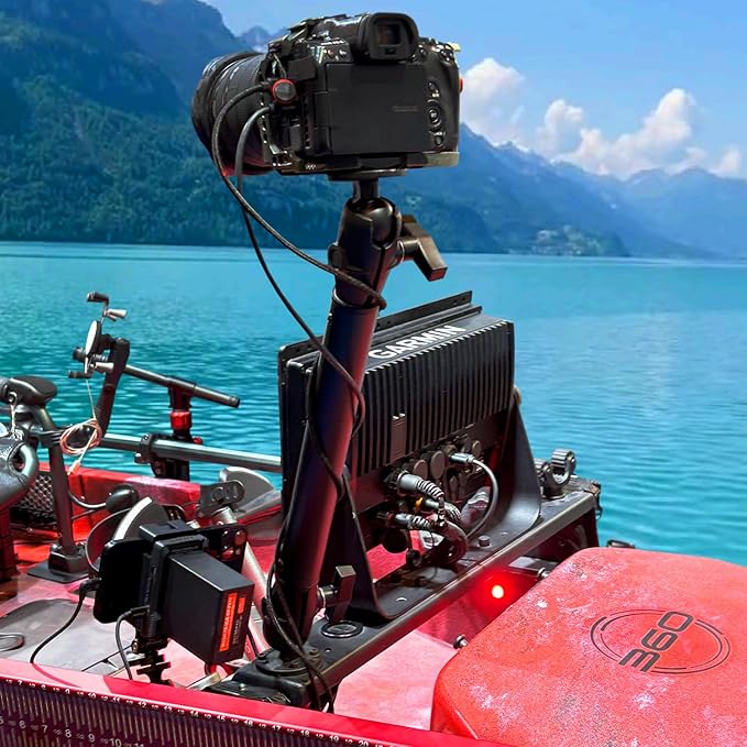 Aluminum Extension(18.3"/46.5cm) Double Socket Arm for 1.5 Inches / C Size / 38mm Ball Accessories, Powerful Clamp, 360° Rotation, Compatible with RAM Mount, iBolt and More