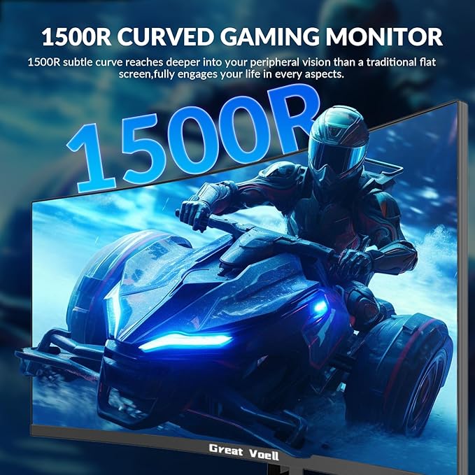 34 Inch Curved Gaming Monitor, UWQHD 3440x1440, 165Hz 1ms, Ultrawide 1500R, FreeSync, HDR, 99% sRGB, HDMI 2.0/DP 1.4, Eye Care, VESA Mountable, Tilt Adjustable
