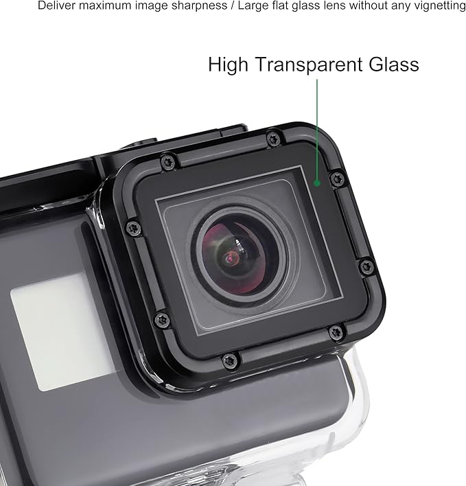 Waterproof Housing Case with Diving Filters for GoPro Hero 5 6 7 Black Hero (2018) Cameras - 45M Underwater Diving Housing Shell with Red/Light Red/Magenta / 5X Close-up Filters