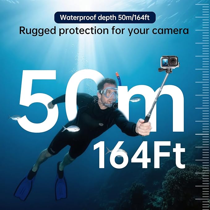 Suptig Waterproof Case Compatible for DJI Action 5/4/3, Waterproof Up to 164ft(50 Meters)