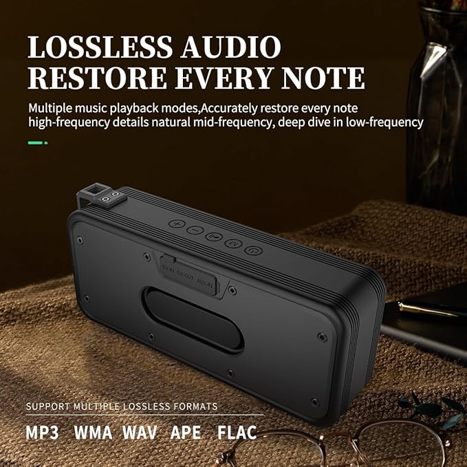 Portable Bluetooth Speaker, Wireless Speakers with 20W HD Sound, IPX7 Waterproof, Bluetooth V5.3, Dual Stereo Pairing, 30H Playtime for Home, Outdoor, Travel, Party, Beach