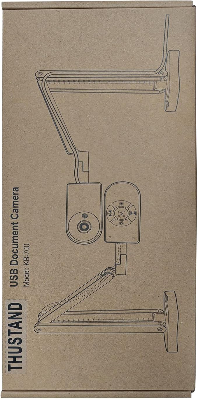 THUSTAR 8MP Document Camera & Webcam 4K with Dual Microphones, USB Visualiser A3-Size, 3-Level LED Lights, Image Invert Function, Fold, for Live Demo, Distance Education -Windows, macOS and Chrome OS