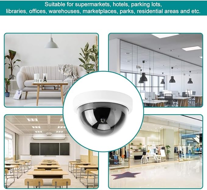 Security Camera Dummy Fake Cameras Outdoor,Blink Outdoor Camera Dummy Security Cameras,Surveillance Cameras 4Pcs Dome Simulation Camera CCTV Dummy Fake Security Camera with Flashing Led Light(White)