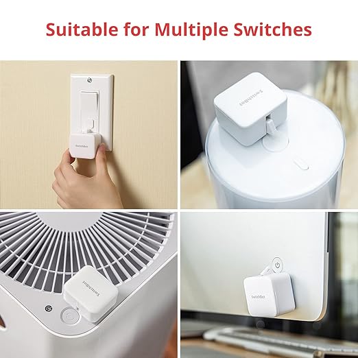 SwitchBot Smart Switch Button Pusher (White)-Bluetooth Fingerbot for Rocker Switch/One-Way Button, Automatic Light Switch, Timer and APP Control, Works with Alexa & WiFi When Paired with SwitchBot Hub