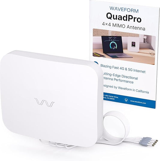 Waveform QuadPro 4x4 MIMO Signal Boosting Panel Antenna Kit | External Antenna for 4G/5G Routers & Gateways | for T-Mobile Home Internet, Verizon, AT&T (Use Your own Cables - Does not Include Cables)