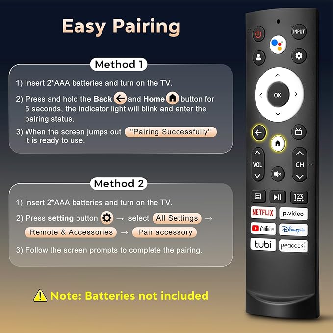Voice Remote Control Replacement for Hisense Smart Google TV，Compatible with Hisense QLED UHD Mini-LED ULED Google TVs