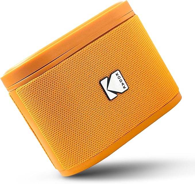 KODAK SOUNDBRIX™ Bluetooth Speaker with HD Sound Portable Wireless IPX4 Water Resistant Upto 5H Playtime V5.4 for Home Party Outdoor Beach Electronic Gadgets Birthday Gift Orange Stackable Speakers