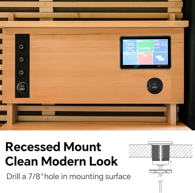 Acegoo RV USB Outlet All-Aluminum Type A + Type C Ports 12V/24V USB Charger, Recessed Mount 24W High-speed Charging Socket, PD3.0 & QC3.0 Fast Charger for Camper Trailer Van Car Boat Golf Cart