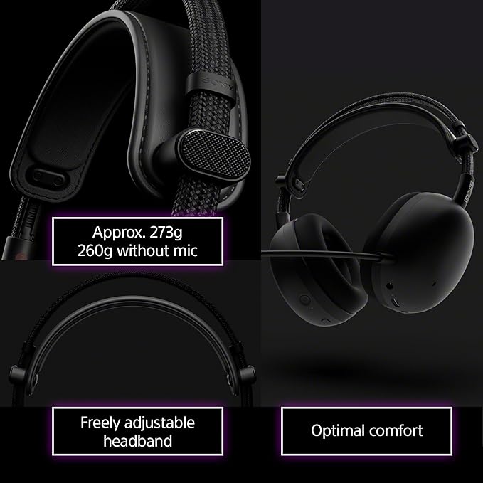 Sony INZONE H9 II Wireless Noise Canceling Gaming Headset, WH-1000XM6 Drivers, Lightweight, Detachable Cardoid AI Mic, 2.4GHz and Bluetooth, Soft Case, for PC, PS5, Switch, and Mobile, Black