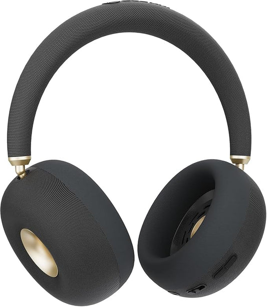 BUGANI AirCore Open-Ear Wireless Headphones: Bluetooth 5.3 Over-Ear Headset with Removable Noise-Canceling Ear Caps, Dual-Driver HiFi Sound, 24H Battery Life Comfortable Fit, Type-C Fast Charging
