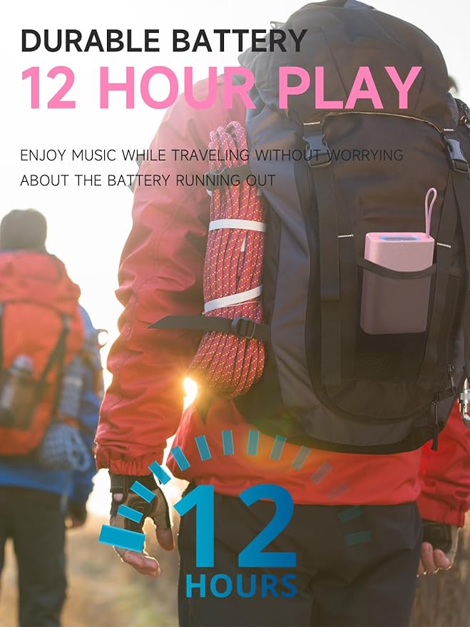 Speaker, Portable Wireless Bluetooth Speakers, Waterproof Loud Stereo Sound with RGB Lights TWS Paire Long Playtime for Home/Party/Outdoor, Electronic Gadgets(1PCS, Pink)