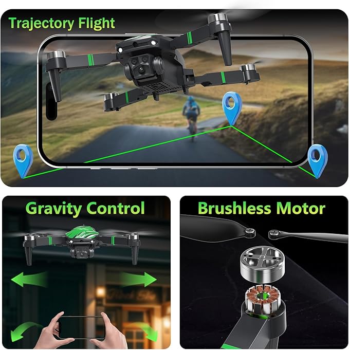 TT19 Drone with Camera for Adults, 1080P HD Camera, Obstacle Avoidance Function Level 3 Wind Resistance Brushless Motor, Drones with Headless Mode 3D Flip