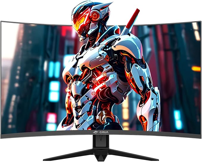 CRUA 27'' Curved Gaming Monitor 260Hz/240Hz, QHD 1440P 1800R VA Panel Computer Monitor with Built-in Speakers, Support AMD FreeSync, 120% sRGB, Blue Light Filter, HDMI2.0 & DP1.4, Wall Mountable-Black