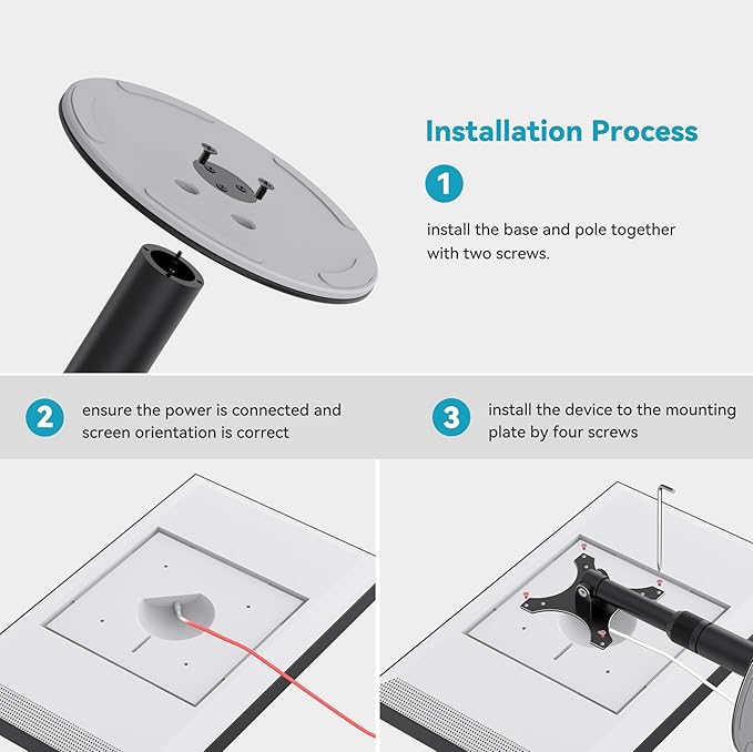 Tiltable Stand for Echo Show 21 & 15 (1st, 2nd Gen), Rotatable & Tiltable Up to 90 Degrees, Compatible with Echo Show 21, 15 1st & 2nd Gen, Aluminum Tabletop Stand