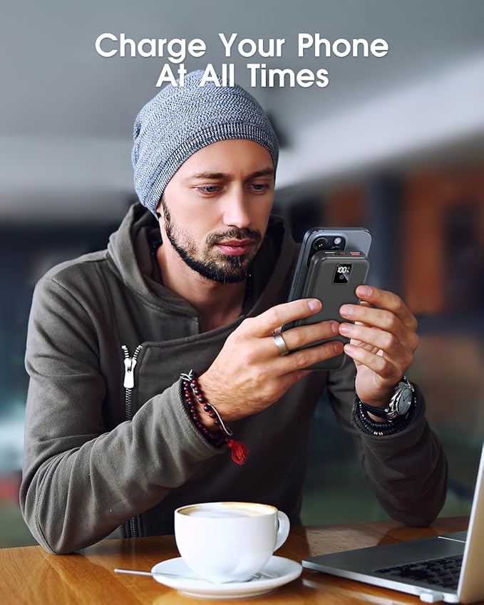 Portable Charger Built-in Cables and AC Wall Plug, 12000mAh power Bank, USB C 22.5W Fast charging Phone Charger ,Compact Lightweight External Battery Pack for iPhones, iPad, Samsung，Tablets, etc.