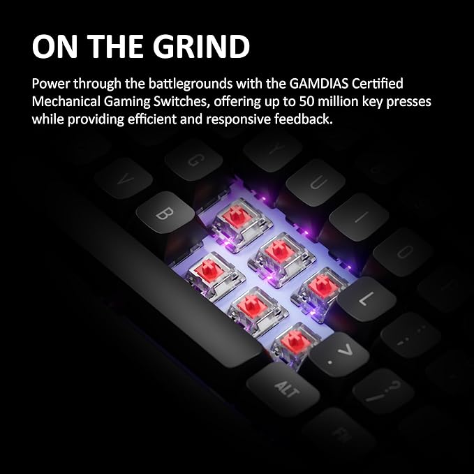 GAMDIAS Hermes M7 Gasket Gaming Keyboard, 80% Hot-Swappable Linear Switches w/RGB Backlit&Knob, 3 Mode BT/2.4G/Wired, 5-Layer Padding Gasket Structure, Software Customizable Digital Display, Black