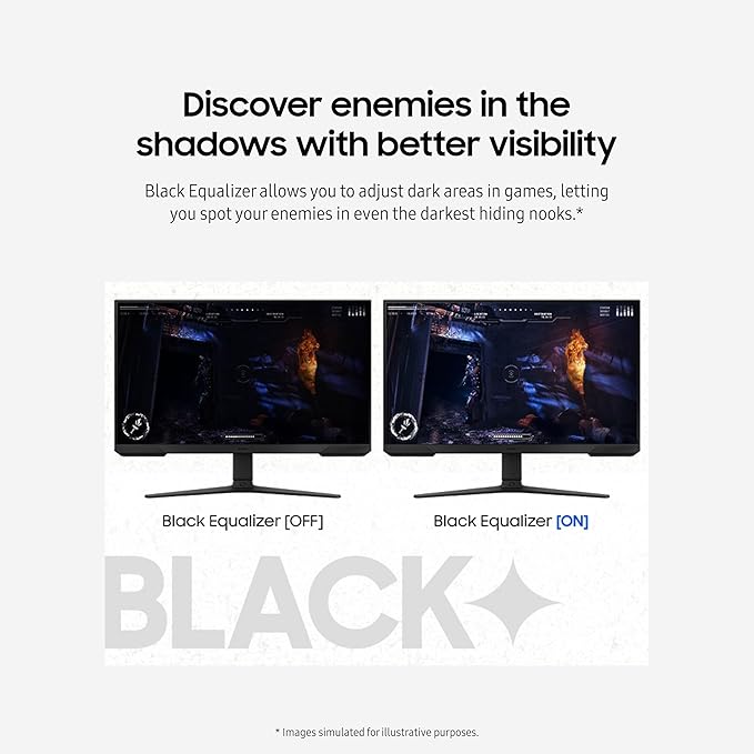 Samsung 24-Inch Odyssey G3 (G30D) Series FHD Gaming Monitor, 1ms, 180Hz, AMD FreeSync, Adjustable Stand, Black Equalizer, Virtual Aim Point, Eye Saver Mode, Flicker-Free, LS24DG302ENXZA