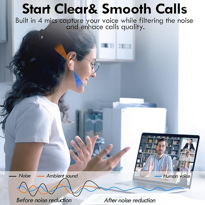 kurdene Wireless Earbuds, Bluetooth 5.3 in Ear Buds Light Weight Headphones with Deep Bass Sound,48 Hours Playtime Headset,Clear Calls Earphones with Mics for Sports Workout Pink