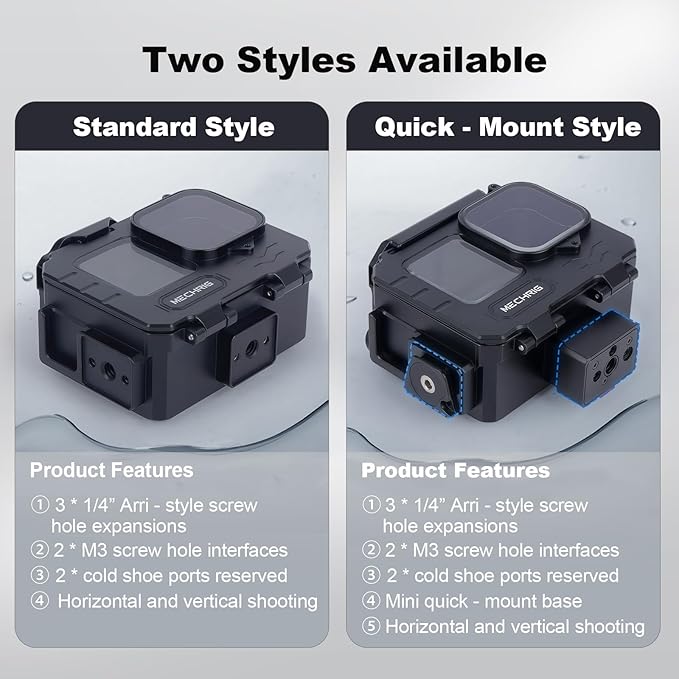 Aluminum Waterproof Case for GoPro HERO13 Black HERO12 HERO11 HERO10 HERO9 Action Camera 80M Deep Waterproof Horizontal and Vertical Shooting Switch (Standard-63071)