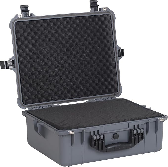 MEIJIA Portable All Weather Waterproof Protective Hard Case,Compact Camera Case with Customizable Fit Foam,Fit Use of Drones,Camera,Equipments,20.62 x16.85x8.11inches(Grey)