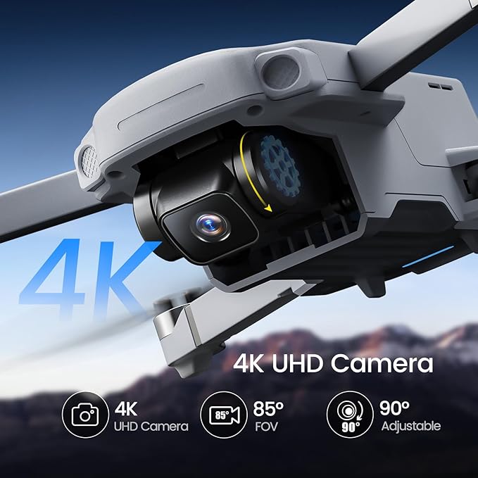 Holy Stone HS360D GPS Drones With 4K Camera For Adults, 249g RC Quadcopter with 80-Min Flight Time, 20000ft Range FPV Transmission Beginner Drone, Auto Return, 2 Batteries, Upgraded HS360S