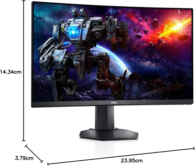 Dell S2722DGM Curved Gaming Monitor - 27-inch QHD (2560 x 1440) 1500R Curved Display, 165Hz Refresh Rate (DisplayPort), HDMI/DisplayPort Connectivity, Height/Tilt Adjustability - Black