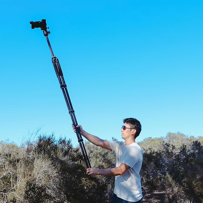 Heavy Duty Lightweight Tripods by foldio foldable studio, Portable Cell Phone & Camera Tripods with Phone Holder, for iPhone, Android, Tripod for Photo Video Shooting (Heavy Duty Tripod - Carbon)