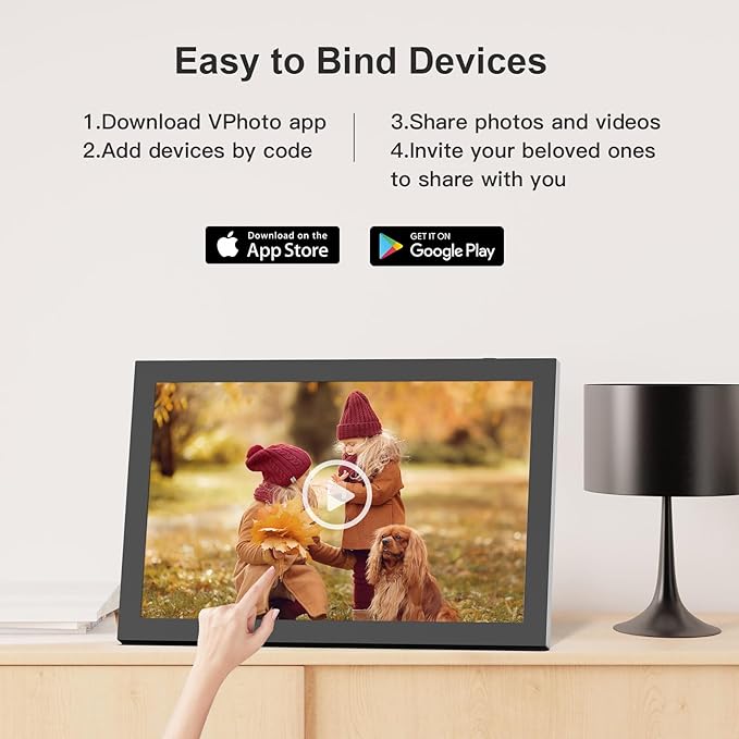 Digital Picture Frame 10.1-inch Digital-Photo-Frame - 32GB Digital Frame, IPS Touch Screen, Auto-Rotate, Slideshow, Load Photo Video from Phone via APP Email, Free Cloud, Birthday Gifts for Women Men