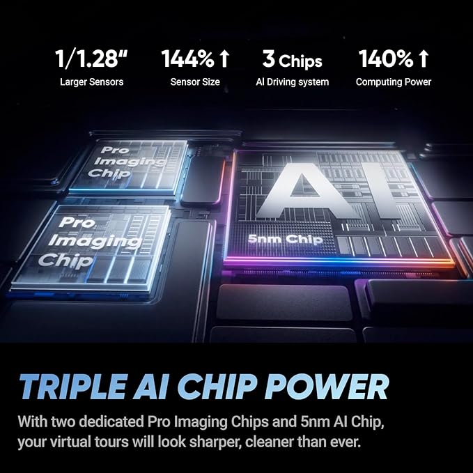 Insta360 X5 Construction Bundle - 360° Construction Camera, 8K30fps 360 HDR Video, 72MP Photo, 11K Timelapses, Supports OpenSpace, Cupix, FARO Sphere XG, Reconstruct, Dalux, Evercam, Oculo & More