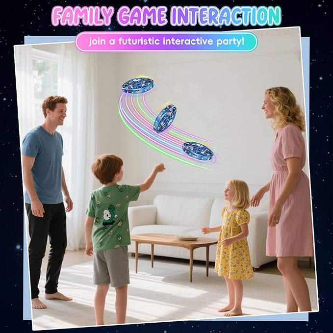 Flying Toy Drone for Kids，360° Hands Free Motion Sensors Mini Drone with Cool LED Lights,Easy Indoor Small UFO Toy Flying Ball Drone for Kids -Blue