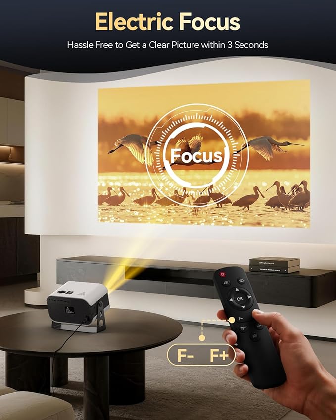 [Electric Focus Auto Keystone]AXIS Pro Flex 4K Projector with WiFi and Bluetooth, [100% Offset & 360 Rotating Stand]Dolby Audio Outdoor Movie Projector Compatible with Smartphone,Laptop,Fire Stick,PS5