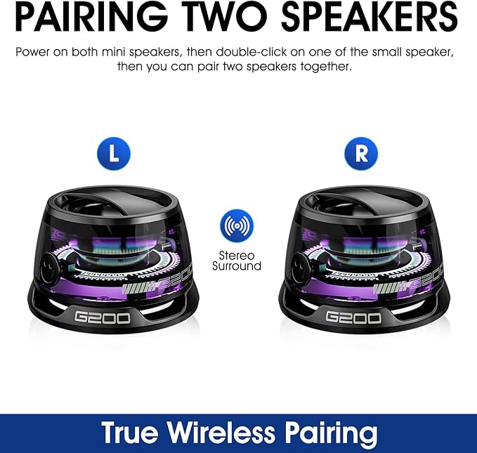 Magnetic Bluetooth Speakers,Small Bluetooth Speaker with Multi-RGB Color Light and Phone Holder for Metal Surface, Perfect Mini Speaker for Shower,Room,Bike,Car,Outdoor Gifts for Teens