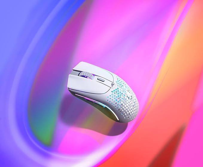 Glorious Gaming Model O 2 Wireless Gaming Mouse - Hybrid 2.4GHz & Bluetooth Wireless, 68g Superlight, Long Battery Life, 26k BAMF 2.0 Sensor, RGB, Ambidextrous, 6 Buttons, PTFE Feet - White