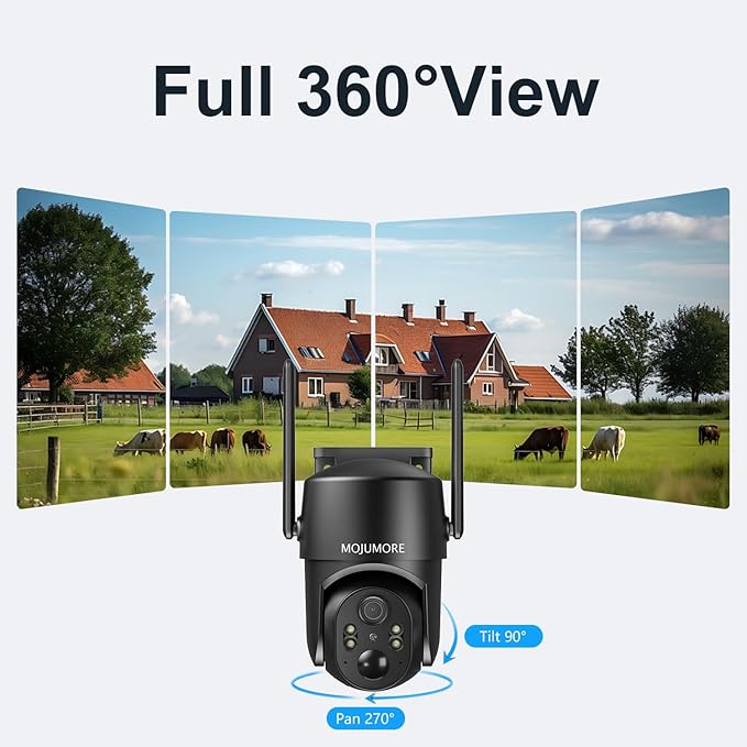 4G LTE Cellular Security Camera, No WiFi Security Cameras Wireless Outdoor, Wireless Cameras for Home Security, Color Night Vision, PIR Human Detection, Two-way Talk, IP66 Waterproof (2 Pack)