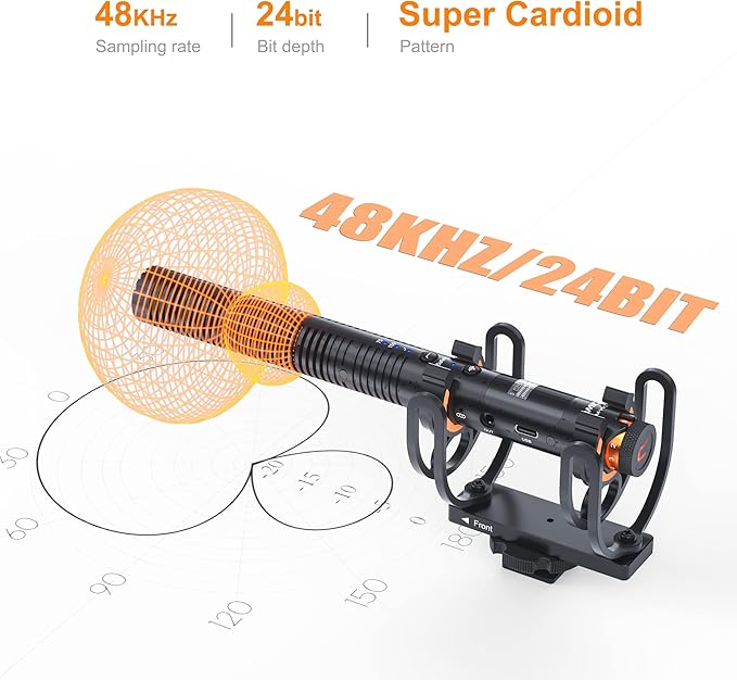 COMICA VM30 Shotgun Microphone, with Wireless Modes, USB C Digital Output, 75/150Hz, Super-Cardioid Universal Camera Microphone for Filmmakers, Vloggers - Wireless Mic for Camera, Smartphone, and PC