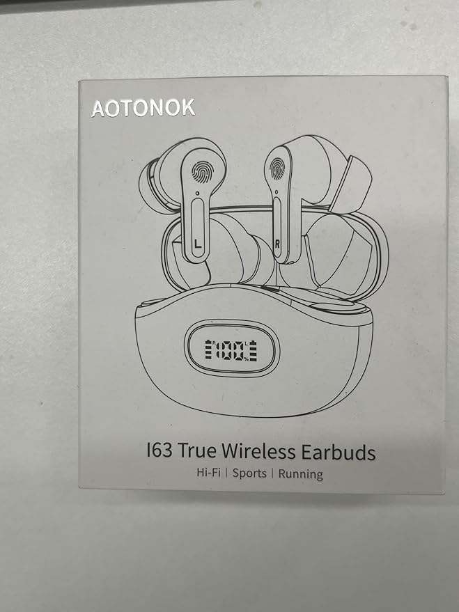 Wireless Earbuds, Bluetooth Headphones 5.3 HiFi Stereo Ear buds with ENC Noise Cancelling Mic, 40H Bluetooth Earbuds with Dual LED Display Charging Case, IP7 Waterproof Earphones for Android iOS, Blue