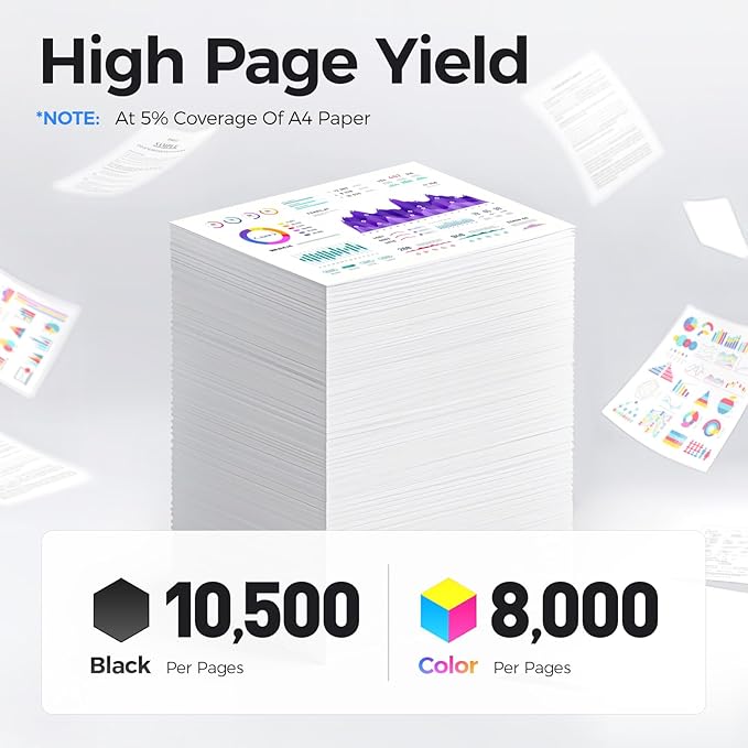 C400 C405 Extra High-Yield Toner Cartridge Set 4-Pack Replacement for Xerox 106R03524 106R03525 106R03526 106R03527 Versalink C400 C405 C400D C400DN C405N C405DN Printer Ink Black Cyan Magenta Yellow