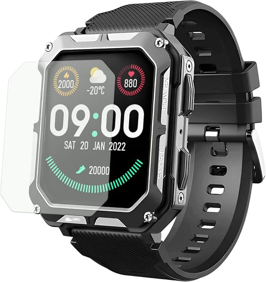 Hard Hat Smartwatch Screen Protector, Scratch Resistant, Impact Absorbing, Ultra-Clear, Touch Responsive, Easy Install, Fits Original Smart Watch for Men