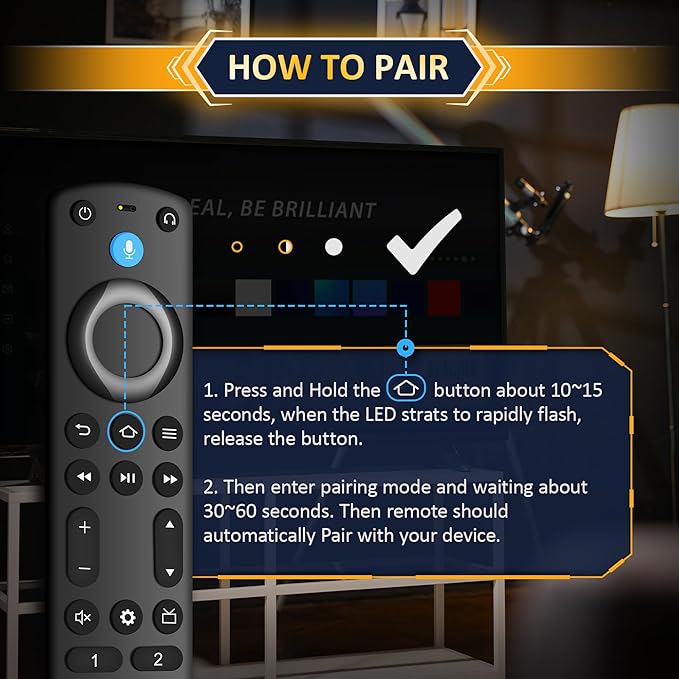 Voice Remote Replacement Compatible with Fire Smart TV Cube/TVs Stick/TV Stick 4K/4K Max,Compatible with Insignia,4-Series Omni Smart TVs